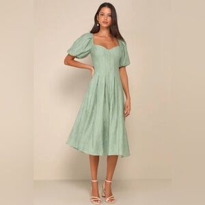 Lulu's Green Midi Dress